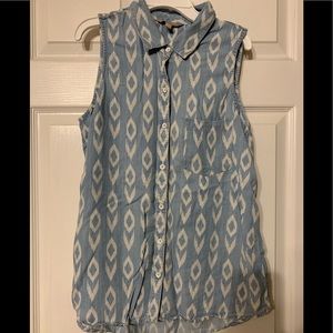 Banana Republic Tops - Banana Republic Patterned Chambray Sleeveless Top Banana Republic Tops - Banana Republic Patterned Chambray Sleeveless Top